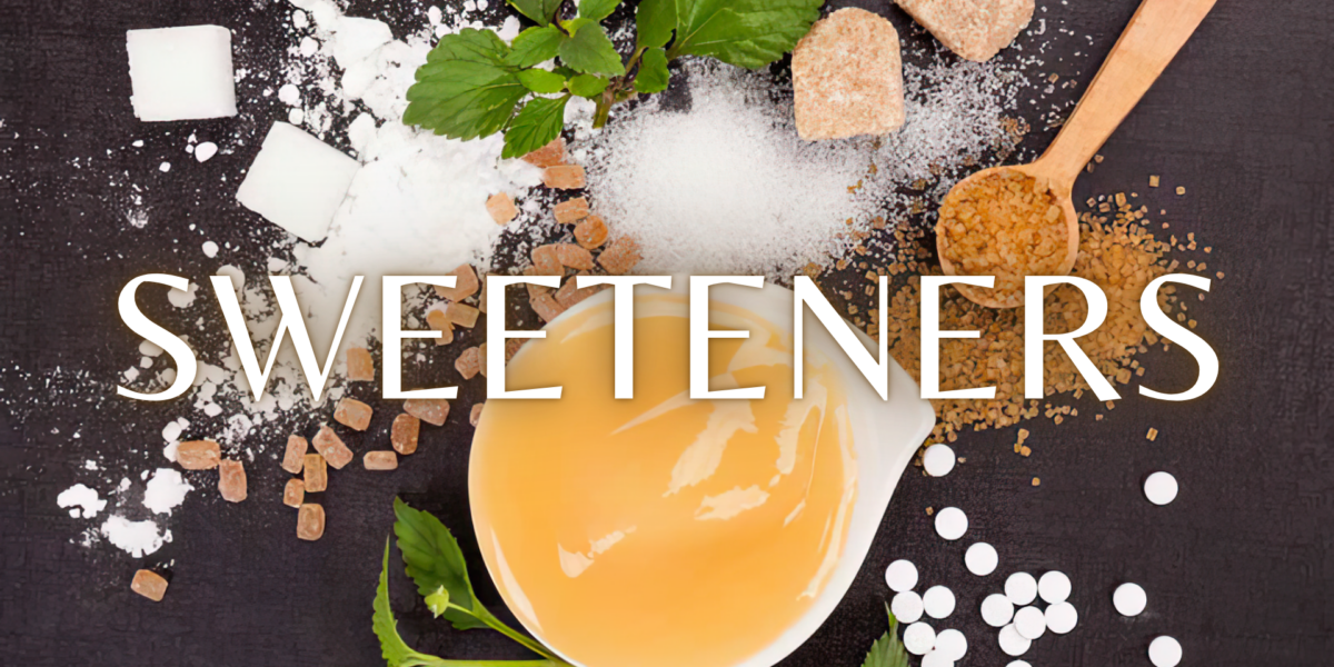 วัตถุดิบ Sweeteners หลากหลายประเภท ได้แก่ Powder, Crystal, Tablet และ Liquid สำหรับผู้ผลิตอาหารและเครื่องดื่ม